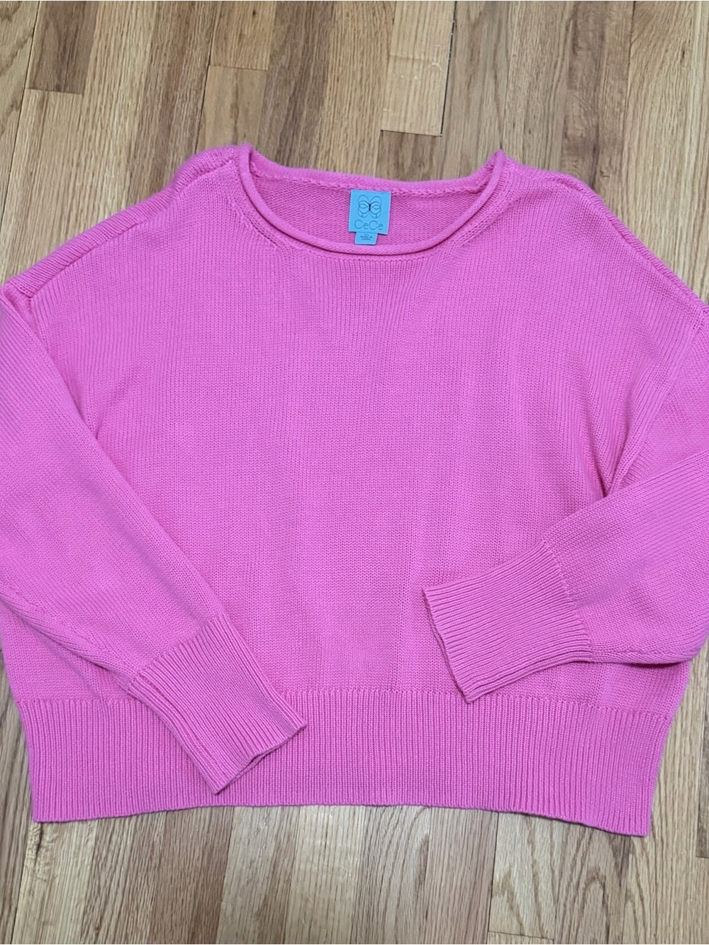 CeCe Hot Pink Crewneck Sweater